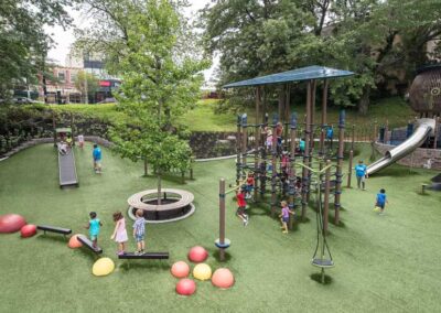 Children playing at the Guy Mason Recreation Center near Skyline Towers apartments